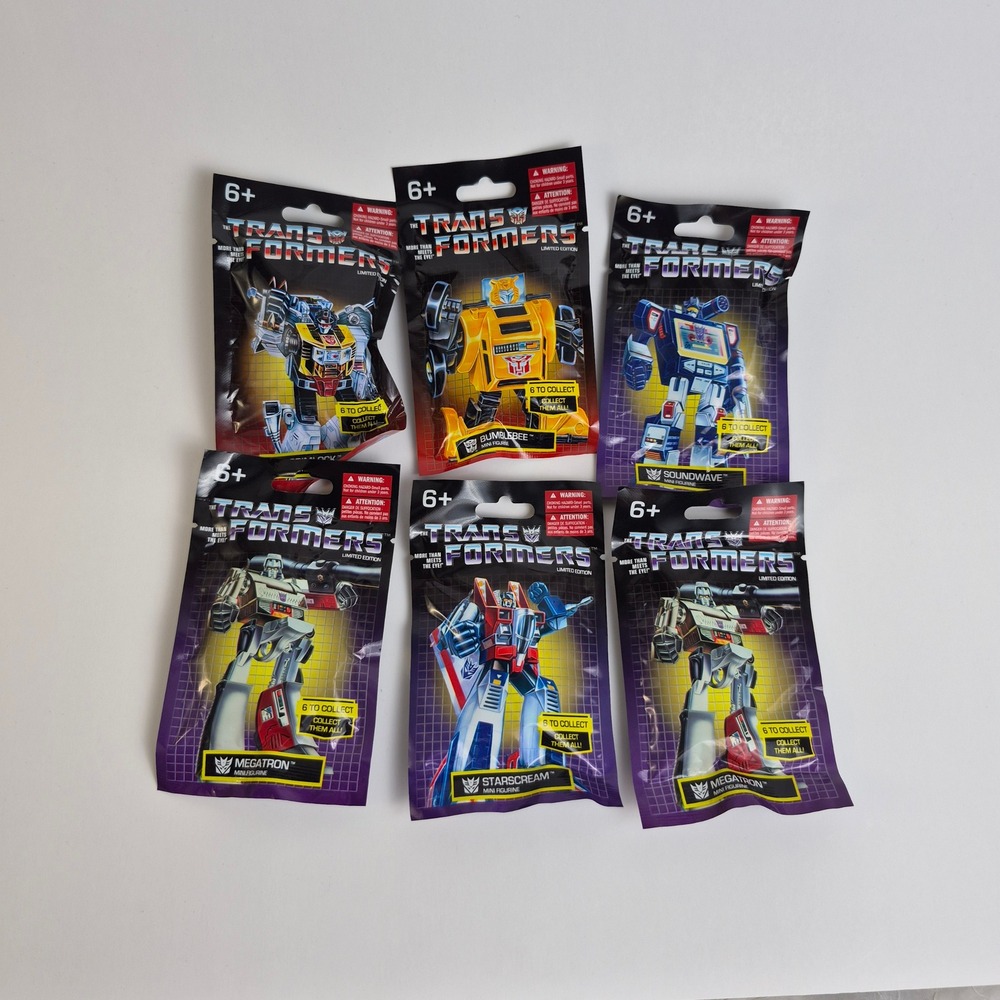Transformers G1 Mini Figurine Blind Bag Lot 6pk Megatron Bumblebee Soundwave NEW